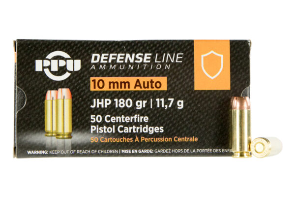 10mm Auto 180 Gr JHP Defense Line 50/Box