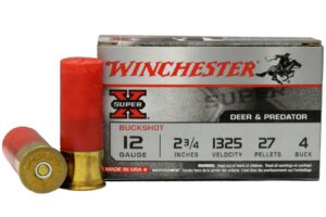 12 Gauge 2 3/4 in. 27 pellets 4 Buck Super-X Buckshot 5/Box