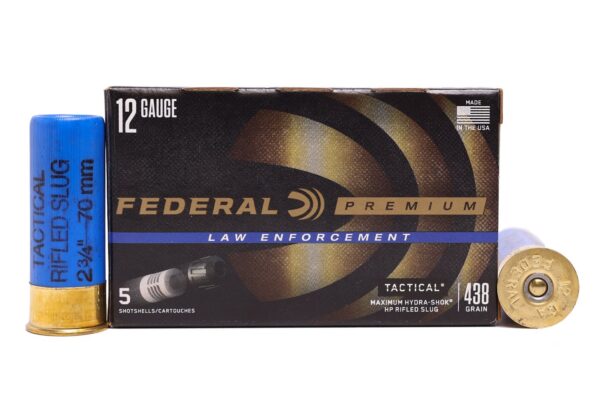 12 Gauge 2-3/4 in 438 gr HP Rifled Slug Hydra-Shok Police Trade-In Ammo 5/Box