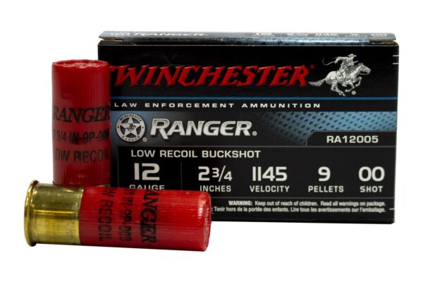 12 Gauge 2.75 in 9 Pellet 00 Buck Ranger Police Trade Ammunition 5/Box