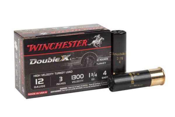 12 Gauge 3 In 1-3/4 oz 4 Shot Shotshell High Velocity Double X 10/Box