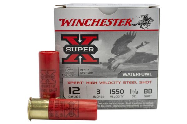 12 Gauge 3-Inch 1-1/8 oz BB Shot Super X Xpert High Velocity Steel 25/Box