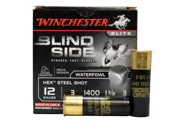 12 Gauge 3 Inch 1-3/8 oz 3 Shot Hex Steel Shot Blind Side 25/Box