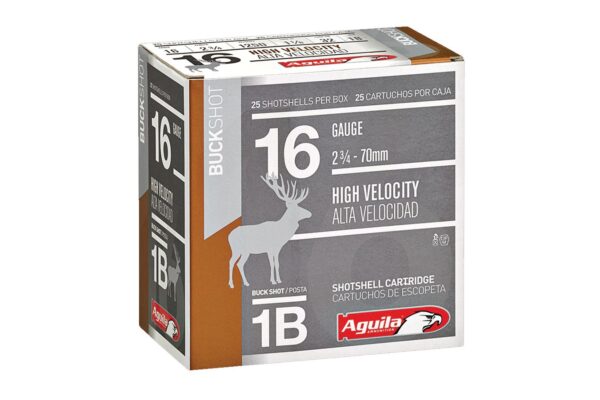 16 Gauge 2-3/4 Inch 1 Buck Shot Shotshells 25/Box