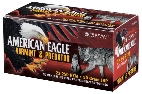 22-250 Rem 50 gr JHP American Eagle Varmint and Predator 50/Box