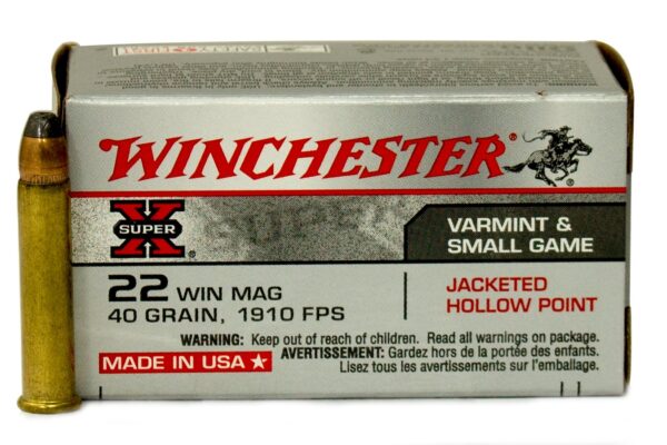 22 WMR 40 Gr Jacketed Hollow Point Super X 50/Box