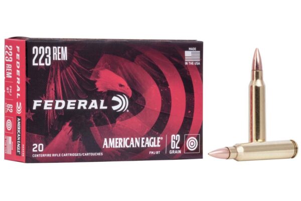 223 Rem 62 gr FMJ Boat-Tail 20/Box