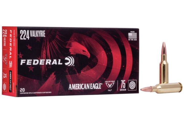 224 Valkyrie 75 gr Total Metal Jacket American Eagle 20/Box