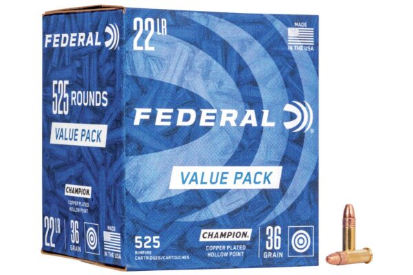 22LR 36 gr Copper Plated HP High Velocity 525 Round Brick