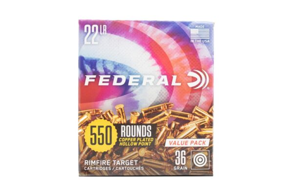 22LR 36 gr Copper Plated HP Target Value Pack 550/Box