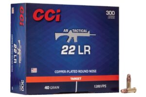 22LR 40 gr Copper Plated Round Nose AR Tactical 300 Round Brick