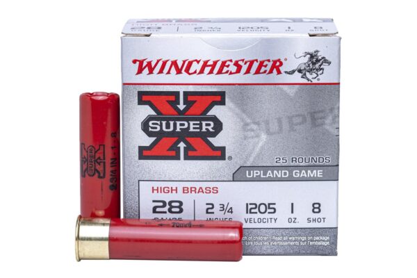 28 Gauge 2 3/4 In 1 oz 8 Shot High Brass Super X 25/Box