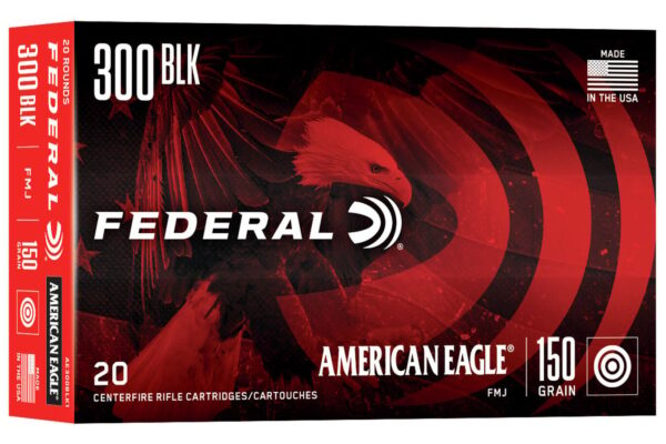 300 Blackout 150 gr FMJ Boat Tail American Eagle 20/Box