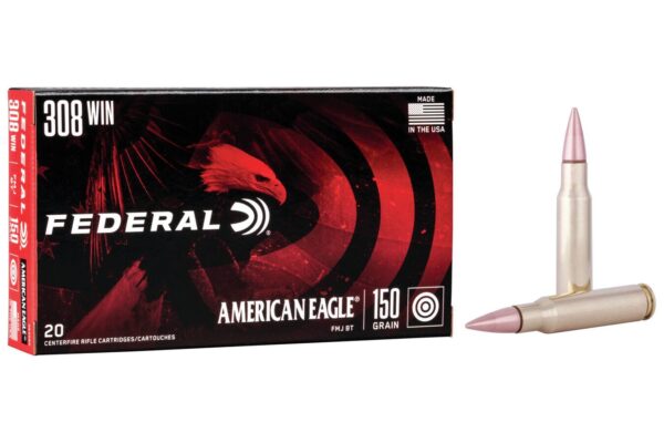 308 Win 7.62x51mm 150 gr FMJ Boat-Tail 20/Box