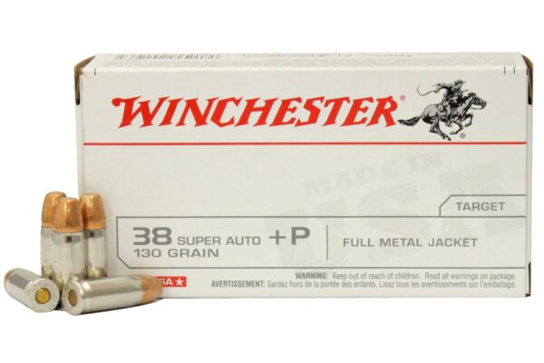 38 Super +P 130 gr Full Metal Jacket FMJ 50/Box