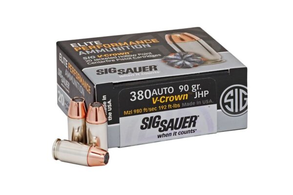 380 Auto 90 gr JHP Elite V-Crown 20/Box