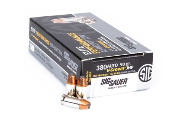 380 Auto 90gr JHP Elite V-Crown 50/Box