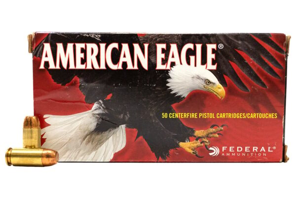 40 S&W 165 gr FMJ American Eagle Police Trade Ammo 50/Box
