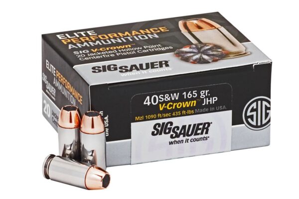 40 S&W 165 gr JHP Elite V-Crown 20/Box