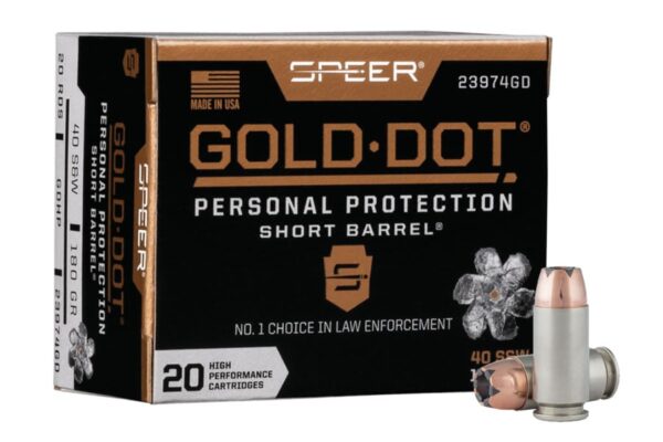 40 S&W 180 GR Gold Dot Personal Protection Short Barrel Hollow Point 20/Box