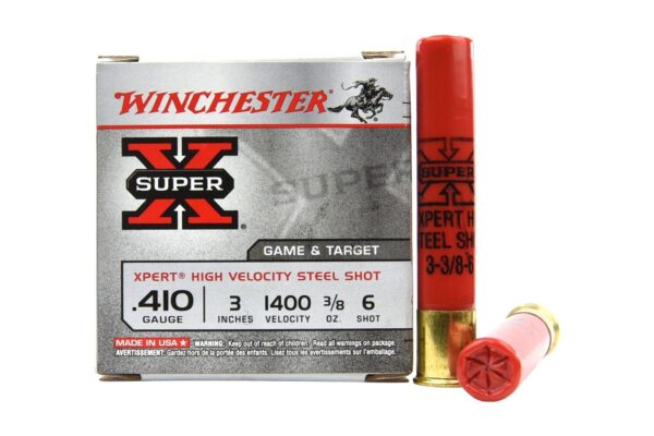 410 Bore 3 in 3/8 oz 6 Shot Super X Xpert High Velocity Steel 25/Box