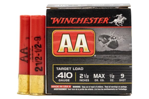 410 Gauge 2 1/2 in 1/2 oz 9 Shot AA Target Load 25/Box