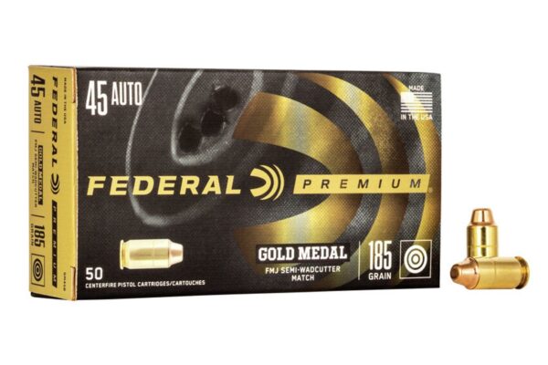 45 ACP 185 gr FMJ Gold Medal Match Handgun 50/Box