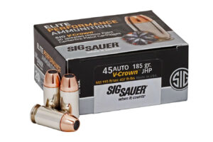 45 ACP 185 gr JHP Elite V-Crown 20/Box