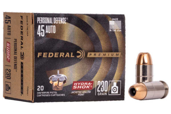 45 ACP 230 Gr Hydra-Shok JHP Personal Defense 20/Box