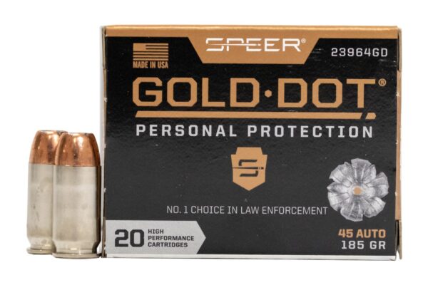45 Auto 185 Gr Gold Dot Personal Protection HP 20/Box