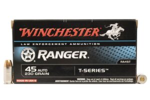 45 Auto 230 gr JHP Ranger T-Series Police Trade Ammo 50/Box