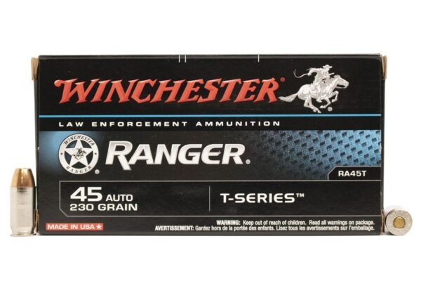 45 Auto 230 gr JHP Ranger T-Series Police Trade Ammo 50/Box