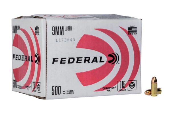 9mm 115 gr FMJ Champion Training Bulk Pack 500/Box