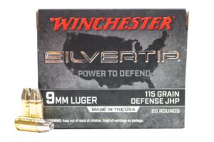 9mm 115 gr Jacketed Hollow Point Silvertip 20/Box