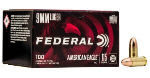 9mm Luger 115 gr FMJ American Eagle 100/Box