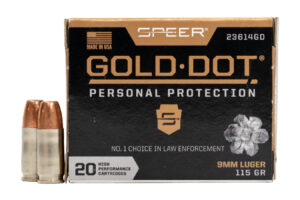 9mm Luger 115 GR Gold Dot Personal Protection Hollow Point 20/Box