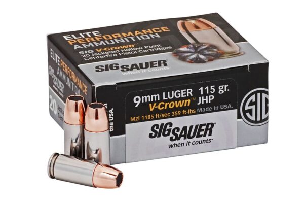 9mm Luger 115 gr JHP Elite V-Crown 20/Box