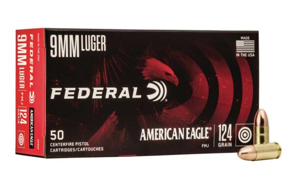 9mm Luger 124 gr FMJ American Eagle 50/Box