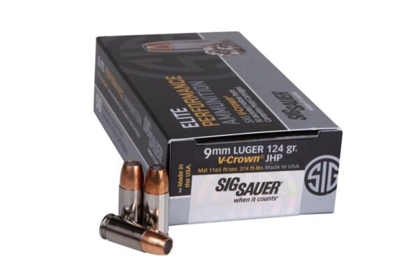 9mm Luger 124 gr JHP Elite V-Crown 50/Box