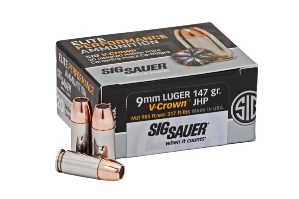 9mm Luger 147 gr JHP Elite V-Crown 20/Box