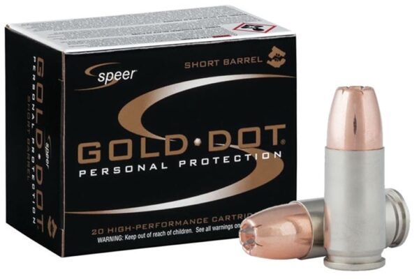 9mm Luger +P 124 GR Gold Dot Personal Protection Hollow Point Short Barrel 20/bo